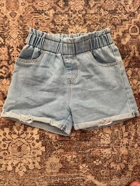 SHEIN Light Blue Elastic Waist Denim Shorts